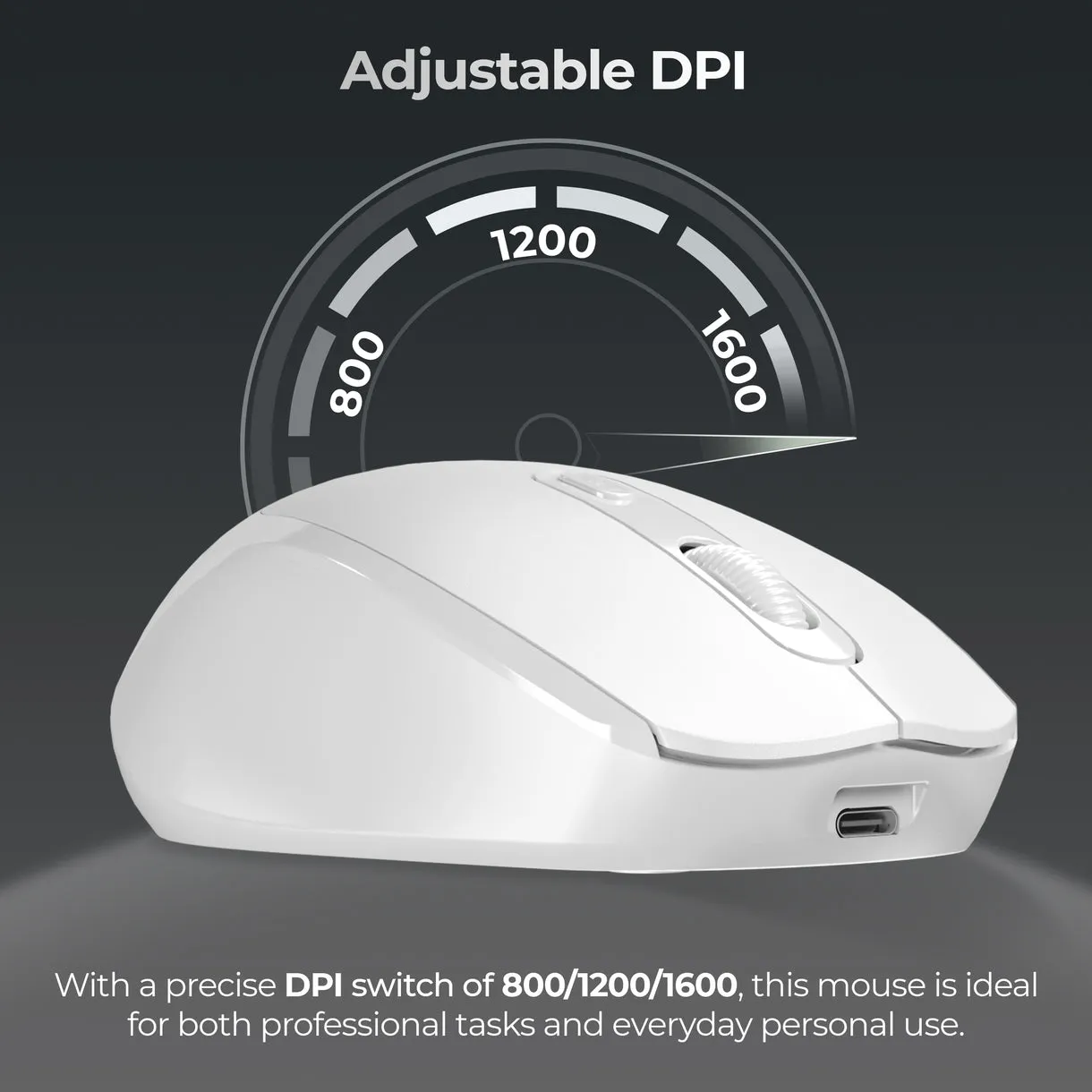 Foxin Wireless Mouse Flow 2.4G + BT (Flow) White view 5